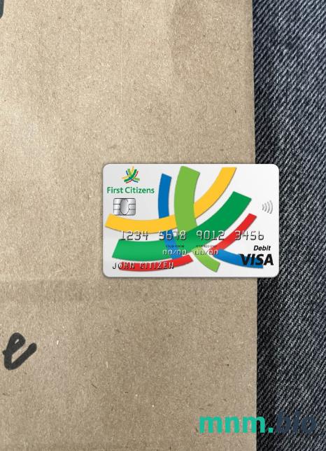 Barbados First Citizens bank wygląd zdjęcia karty wizowej skan PSD + zdjęcie
